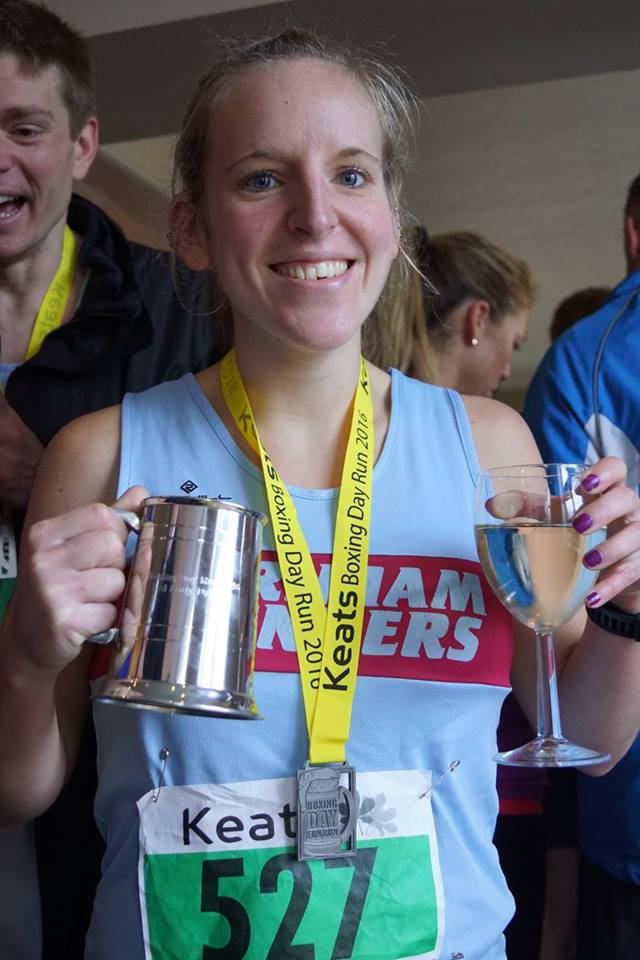 Vicki Clarke collecting her BDR tankard