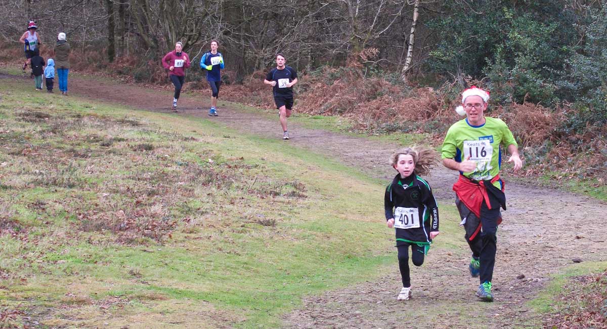 Simon Thorn and Olivia Thorn head for the finish