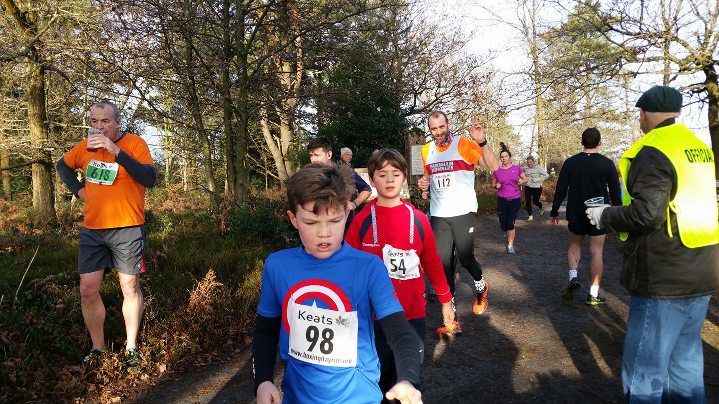 Runners at the top of High Combe Ridge