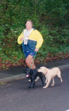 Aidan Heathcote and his two dogs