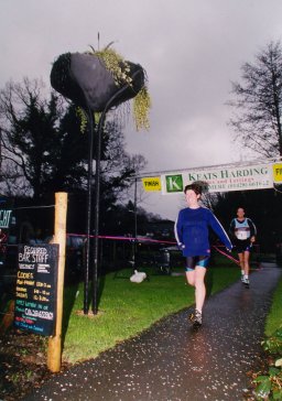 Lindsay Bamford on the finish line